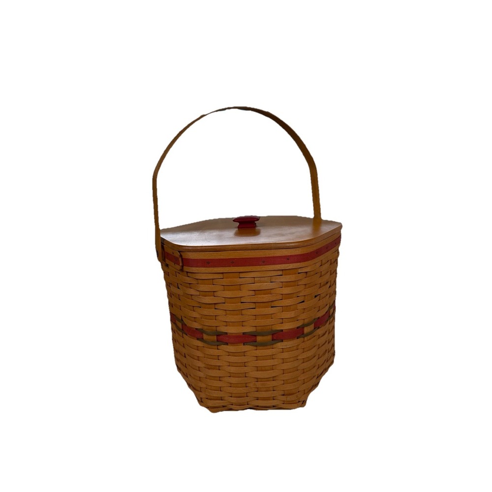 Vtg.1997 Longaberger Hostess Large Basket 3 Stackable Compartment Holders. 12"H